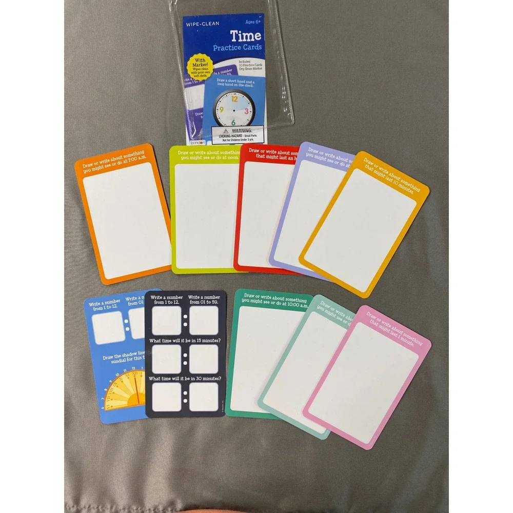 Math Addition Subtraction Time Wipe Clean Book Cards Set Grade 1 Homeschool‎